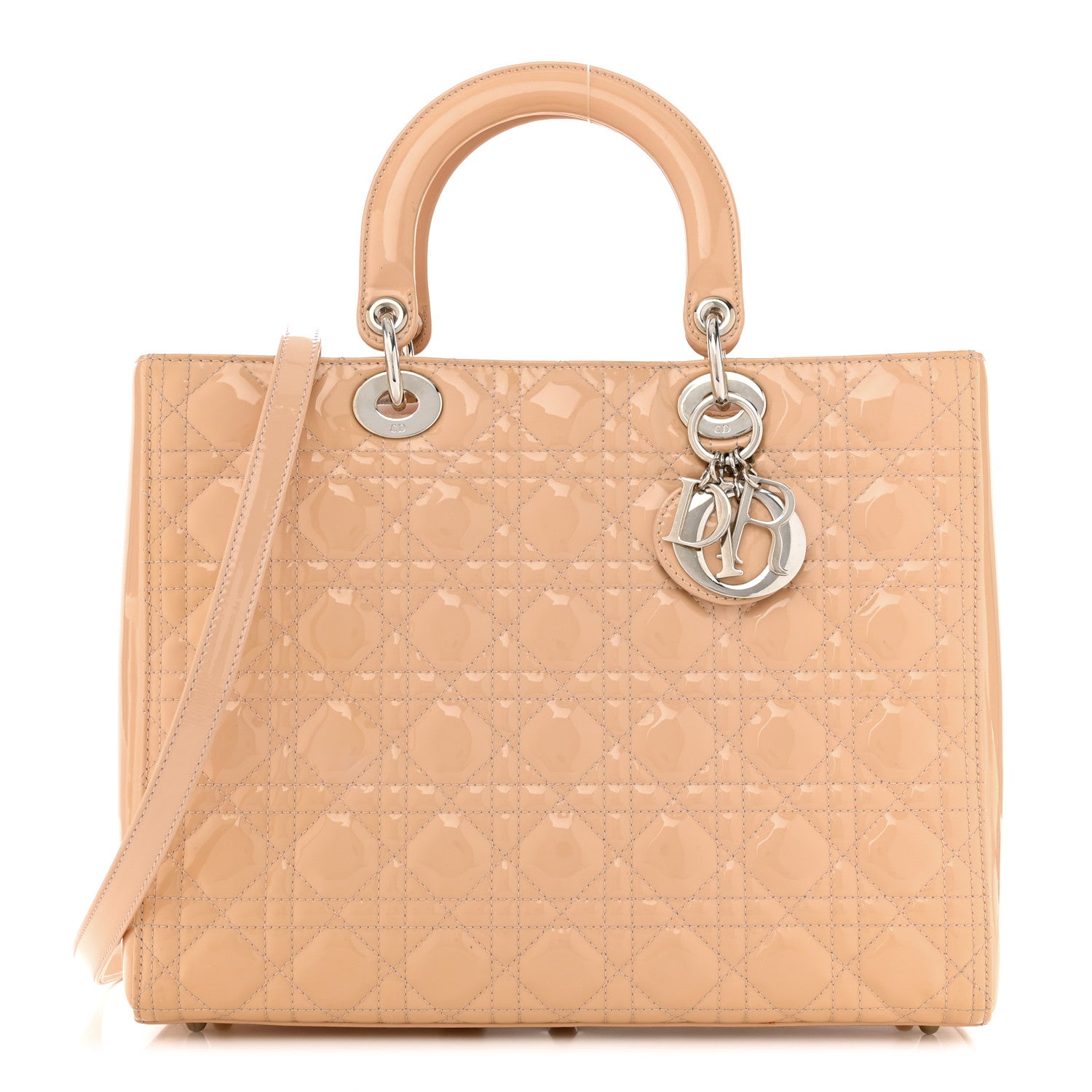 Christian Dior Patent Cannage Large Lady Dior Dark Beige 1 of 12