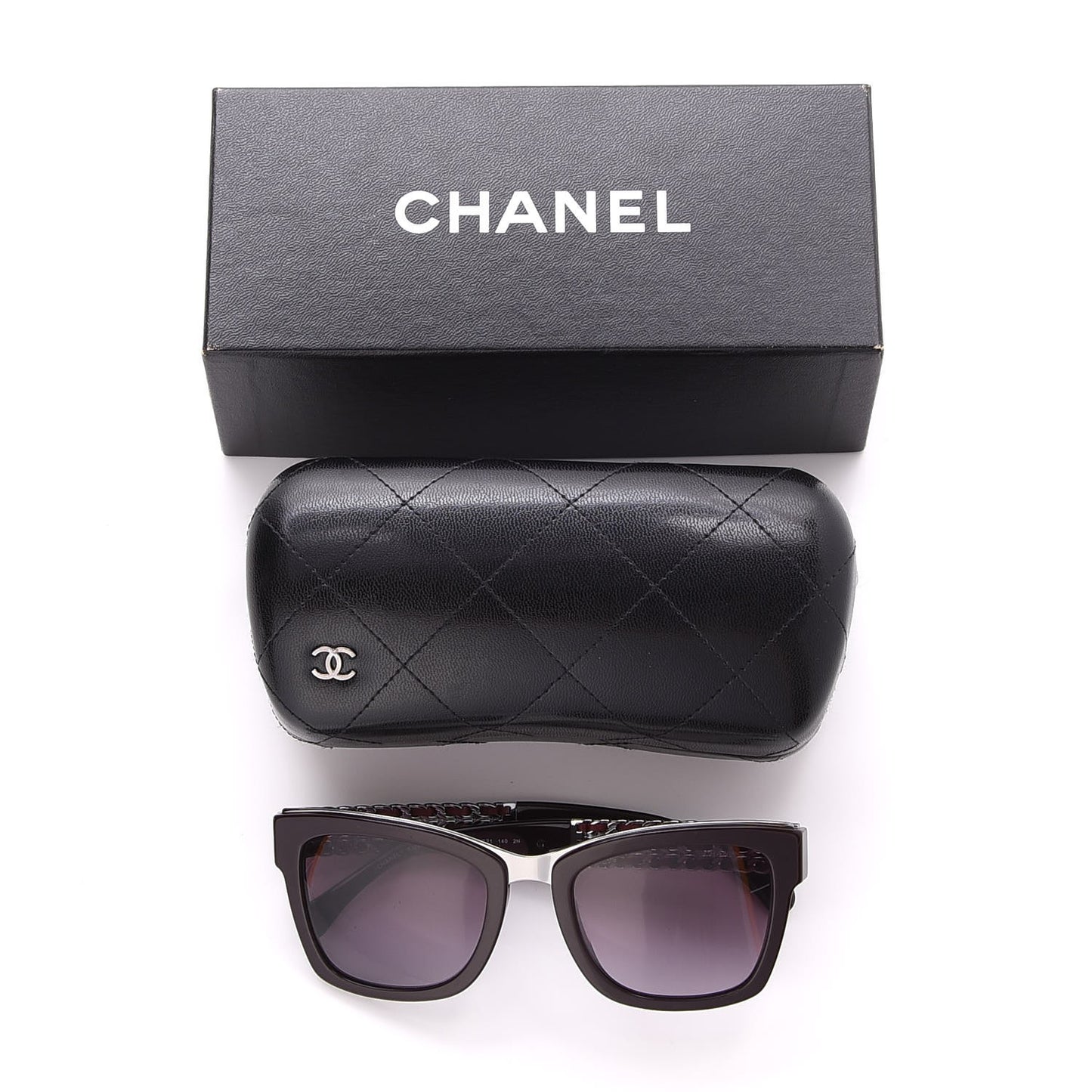 Square Chain Sunglasses 5362-Q-A Burgundy