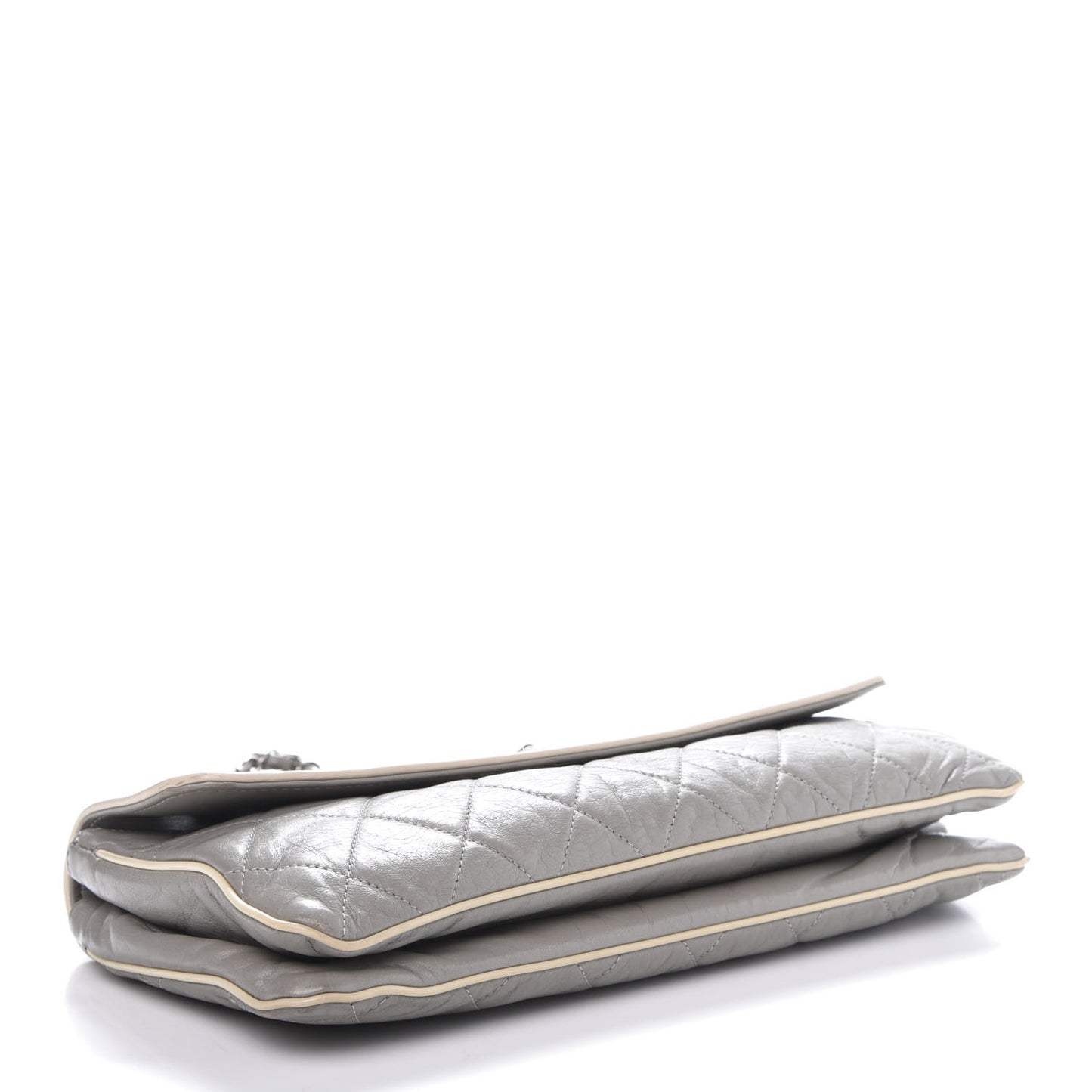 Lambskin East West Mademoiselle Flap Grey