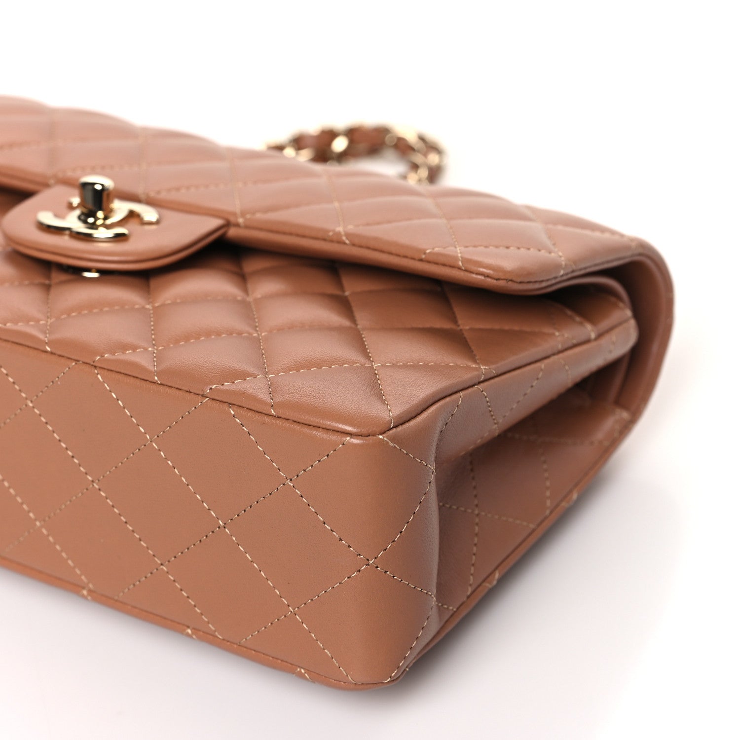 Chanel Lambskin Quilted Small Double Flap Brown 9 of 10