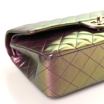 Chanel Iridescent Lambskin Quilted Medium Double Flap Purple 8 of 10