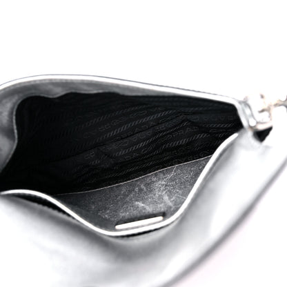 Prada Spazzolato Cleo Flap Shoulder Bag Argento 5 of 16