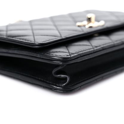Chanel Lambskin Quilted Trendy CC Wallet On Chain WOC Black 9 of 15