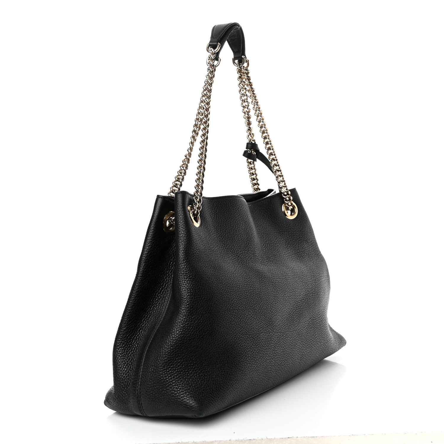 Gucci Pebbled Calfskin Medium Soho Chain Shoulder Bag Black 3 of 15