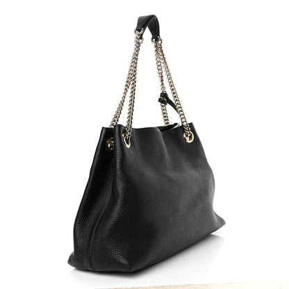 Gucci Pebbled Calfskin Medium Soho Chain Shoulder Bag Black 3 of 15