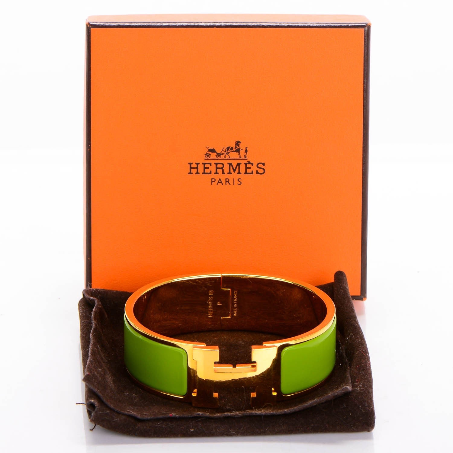 Hermes Enamel Wide Clic Clac H Bracelet GM Vert Praire 6 of 6
