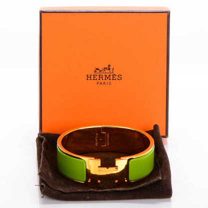 Hermes Enamel Wide Clic Clac H Bracelet GM Vert Praire 6 of 6