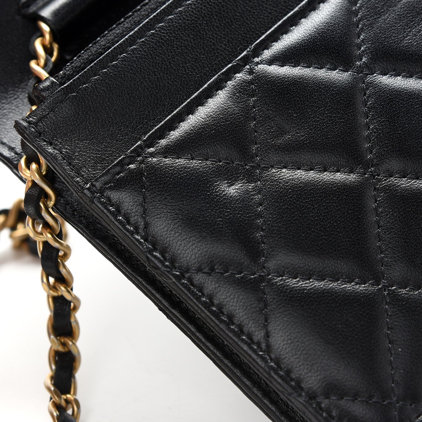 Lambskin Quilted Romance Wallet on Chain WOC Black