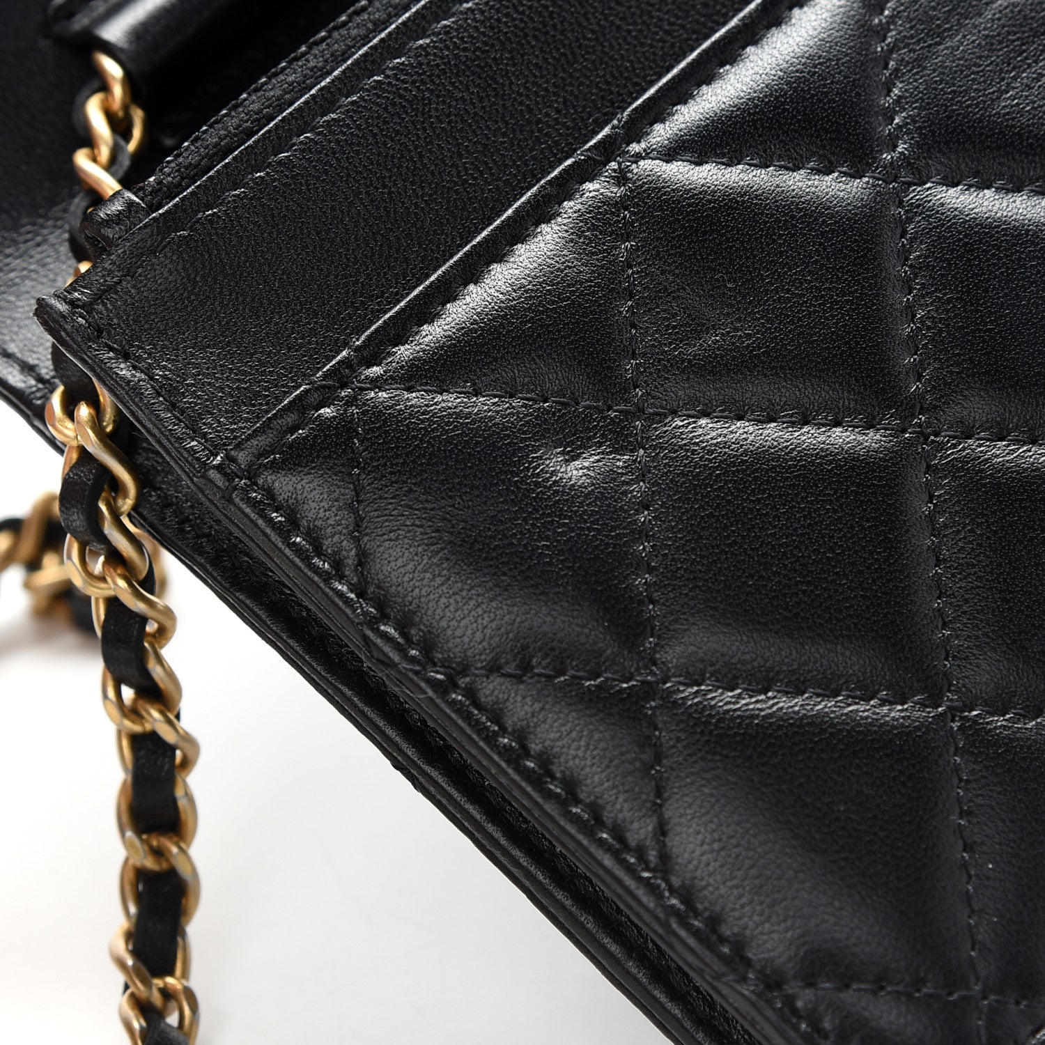Chanel Lambskin Quilted Romance Wallet on Chain WOC Black 11 of 13