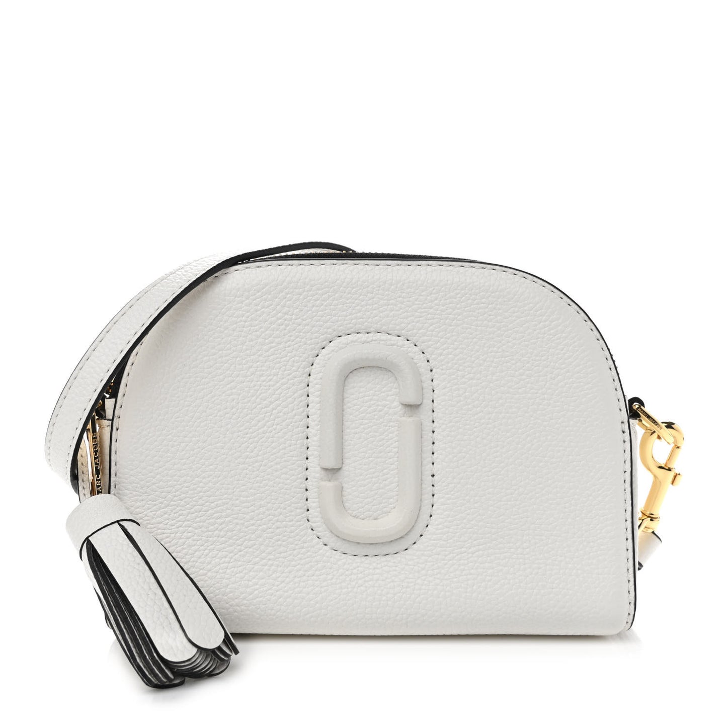 Calfskin Shutter Camera Crossbody Bag White