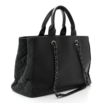Chanel Caviar Lambskin Quilted Large Coco Break Shopping Bag Black 2 of 13