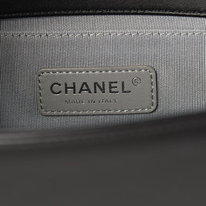 Chanel Calfskin Chevron Quilted Medium Boy Flap Black 5 of 10