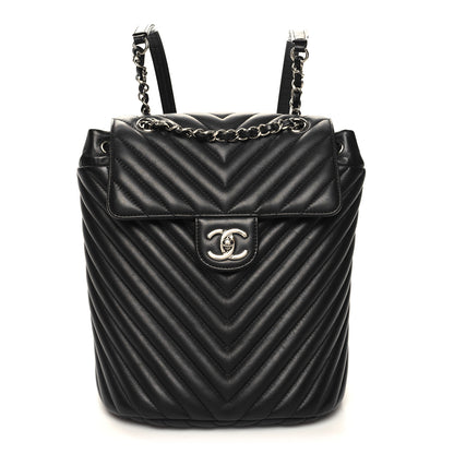 Chanel Calfskin Chevron Quilted Small Urban Spirit Backpack Black 1 of 11
