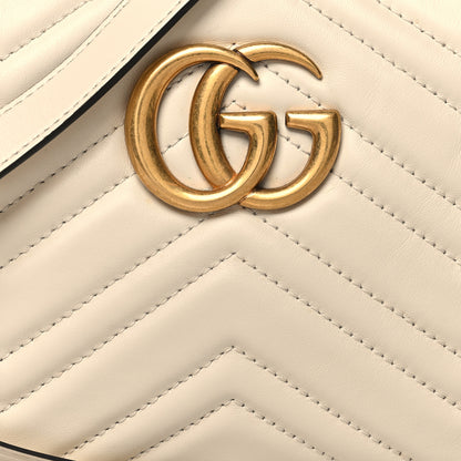 Gucci Calfskin Matelasse Small GG Marmont Chain Shoulder Bag White 8 of 10