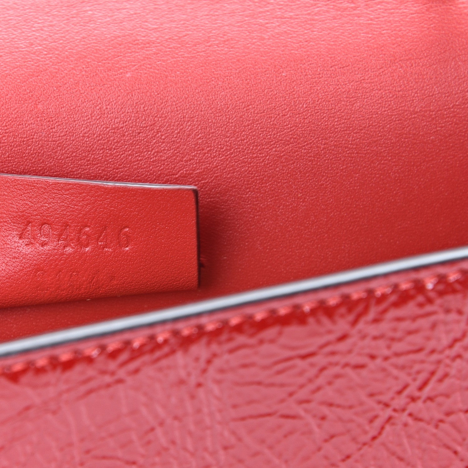 Gucci Patent Embroidered Super Mini Sylvie Chain Shoulder Bag Red 6 of 9