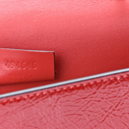 Gucci Patent Embroidered Super Mini Sylvie Chain Shoulder Bag Red 6 of 9
