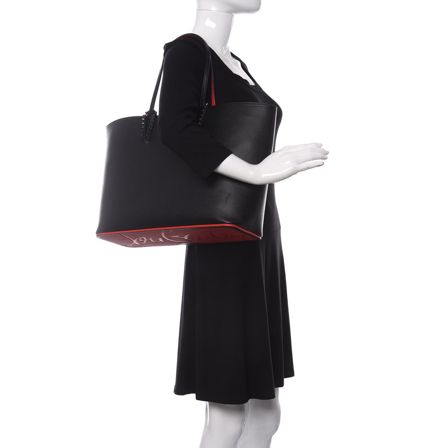 Calfskin Spikes East West Cabata Tote Black