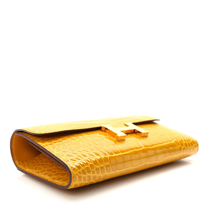 Hermes Shiny Alligator Constance Long Wallet Curry 4 of 10