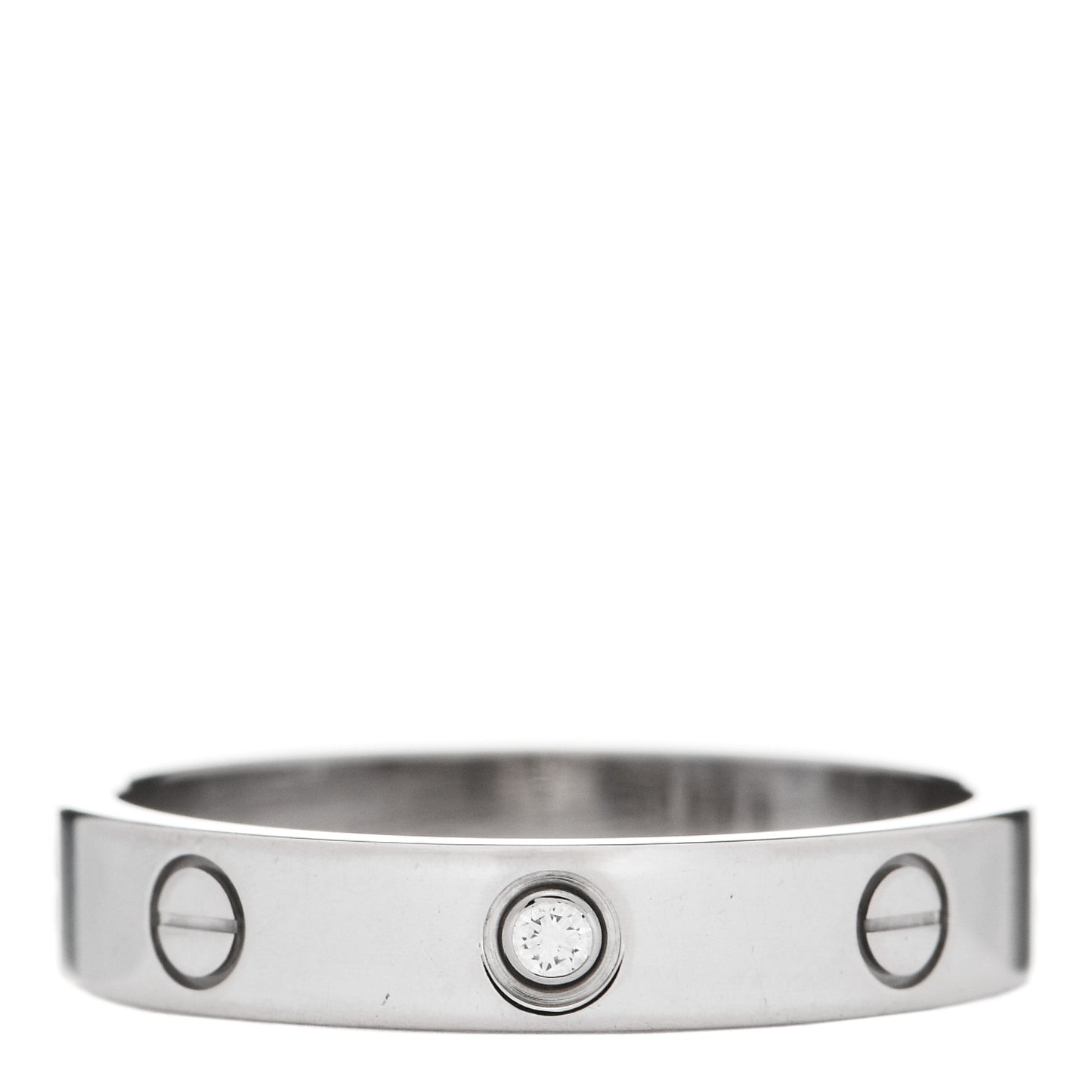 18K White Gold Diamond 4mm LOVE Wedding Band Ring 58 8.5