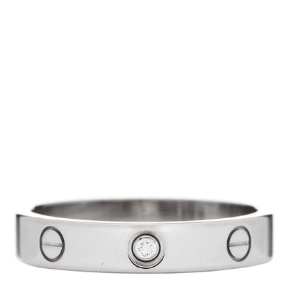 Cartier 18K White Gold Diamond 4mm LOVE Wedding Band Ring 58 8.5 1 of 3