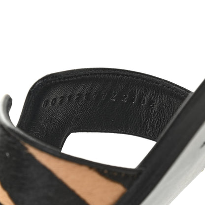 Hermes Horse Hair Zebra Print Oran Sandals 41 Black 8 of 8