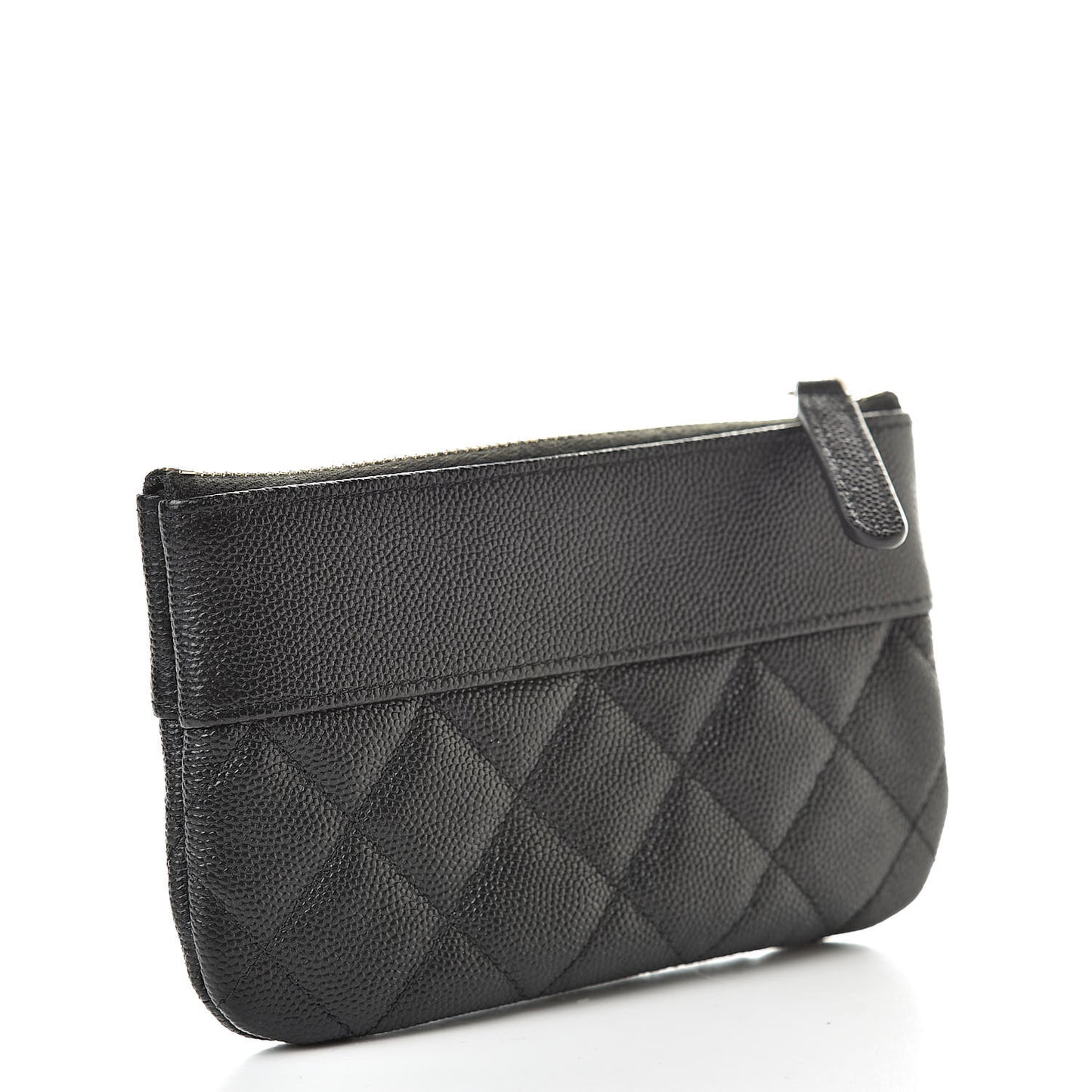 Caviar Quilted Small Vintage Mademoiselle Cosmetic Case Black
