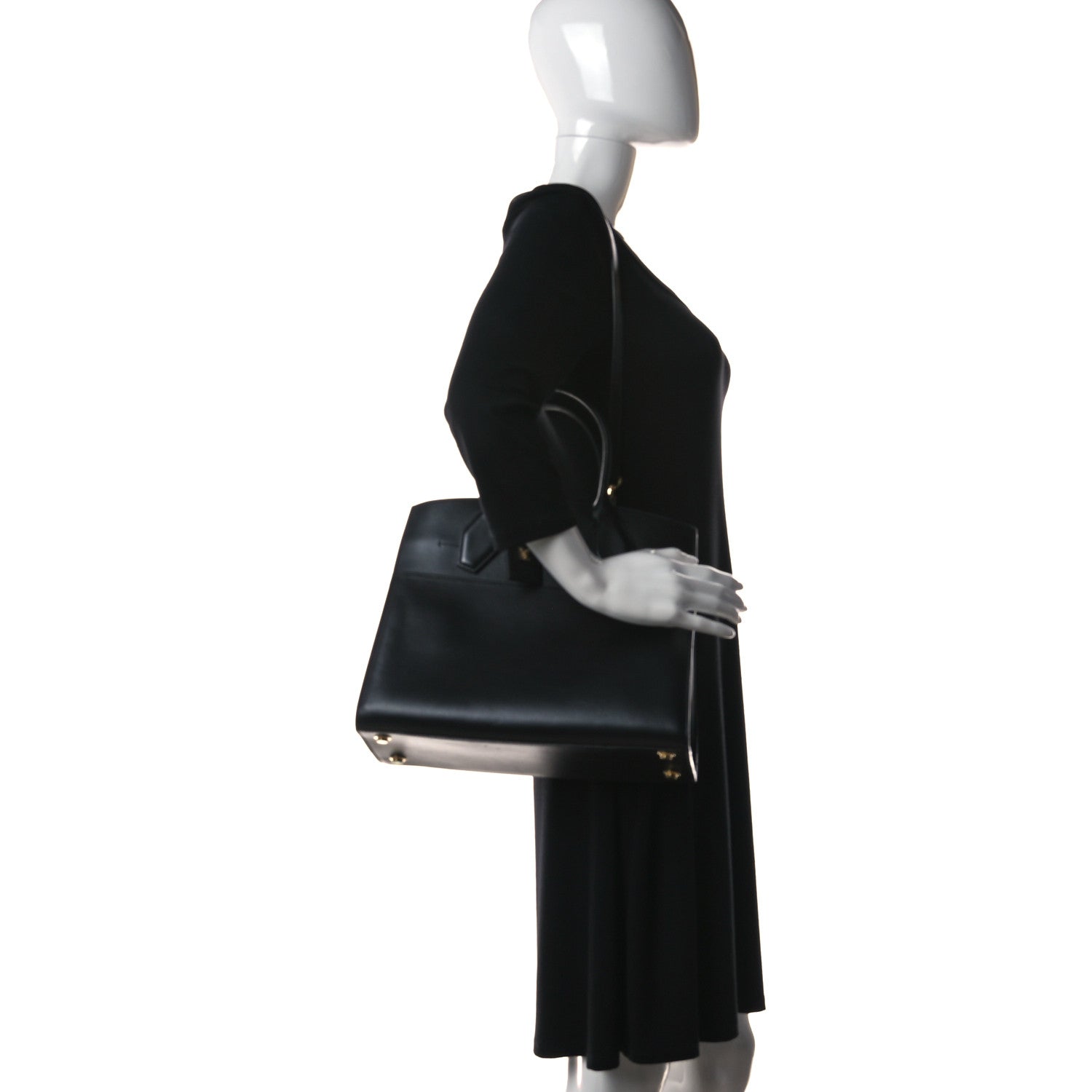 Louis Vuitton Calfskin City Steamer MM Black 2 of 20