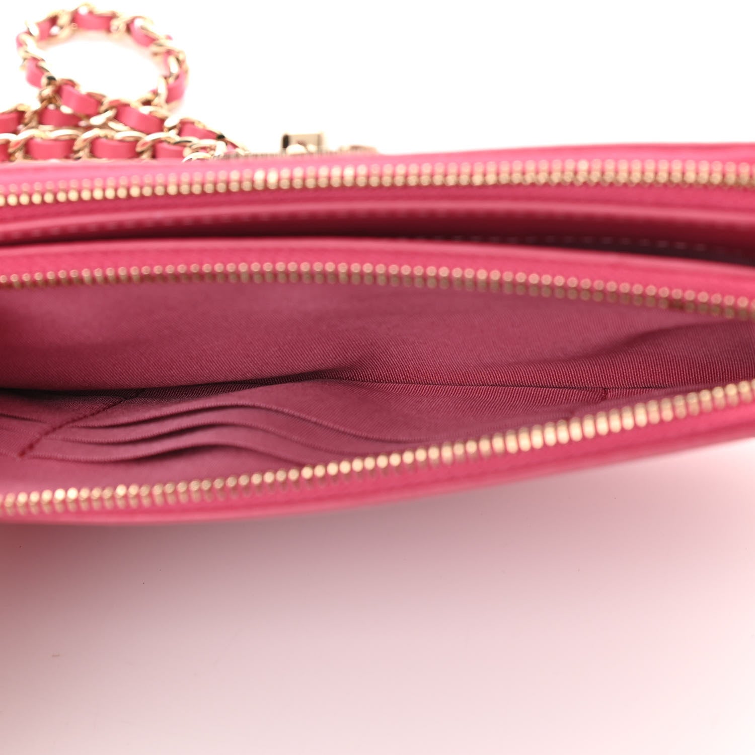 Chanel Metallic Sheepskin Quilted Small Vintage Mademoiselle Clutch With Chain Pink 7 of 13