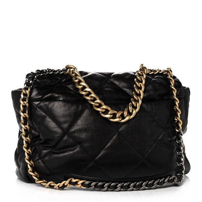 Chanel Goatskin Quilted Maxi Chanel 19 Flap Black 2 of 10