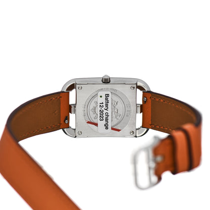 Hermes Stainless Steel Swift 23mm Cape Cod Double Tour Quartz Watch Orange 4 of 5