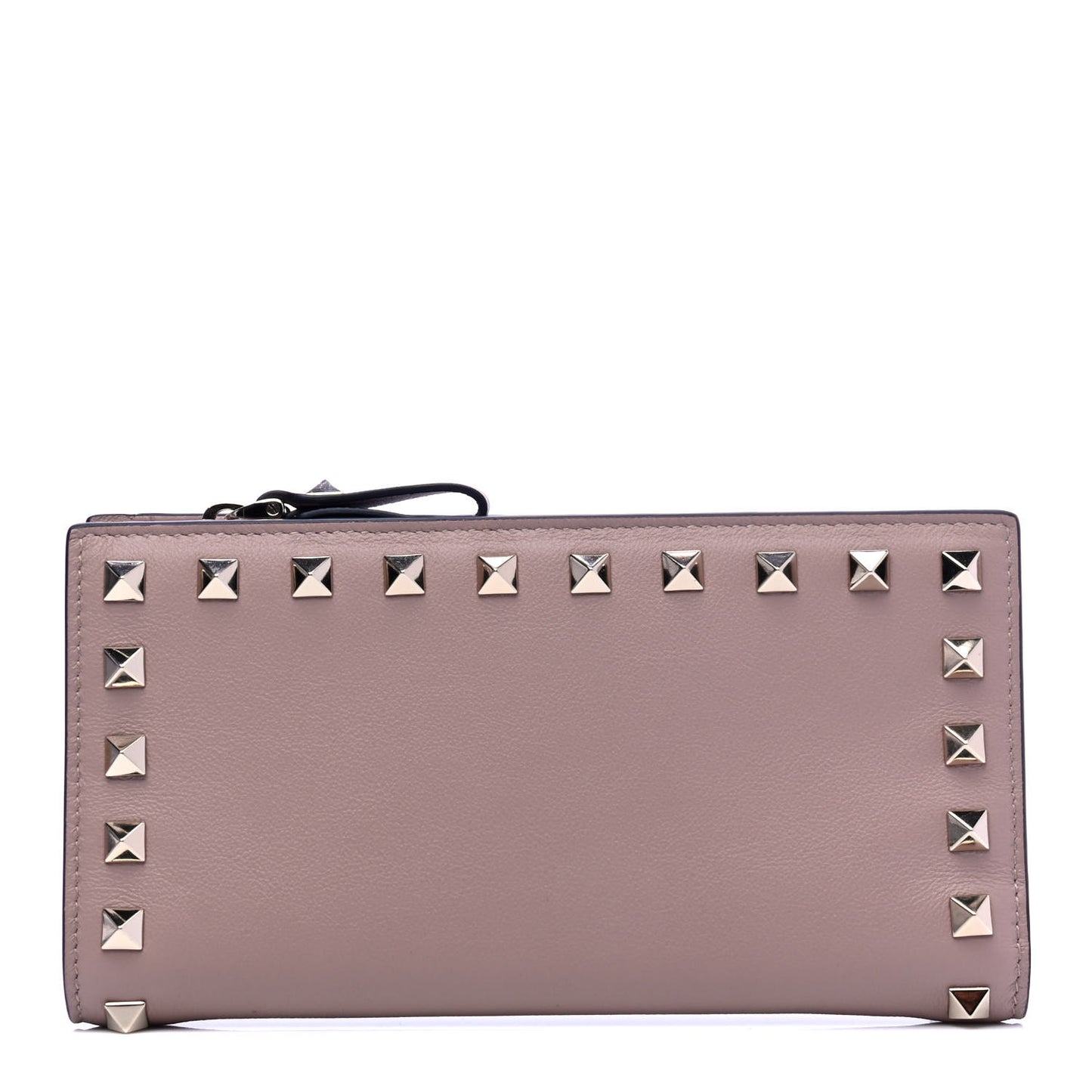 Calfskin Rockstud Continental Wallet Poudre