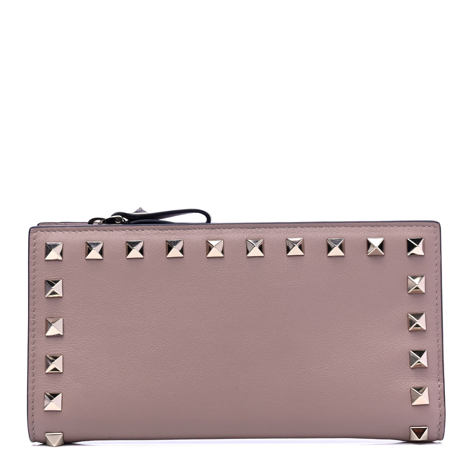Valentino Garavani Calfskin Rockstud Continental Wallet Poudre 1 of 6