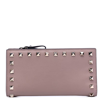 Valentino Garavani Calfskin Rockstud Continental Wallet Poudre 1 of 6