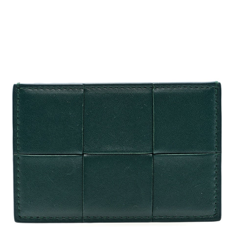 Nappa Maxi Intrecciato Card Holder Raintree