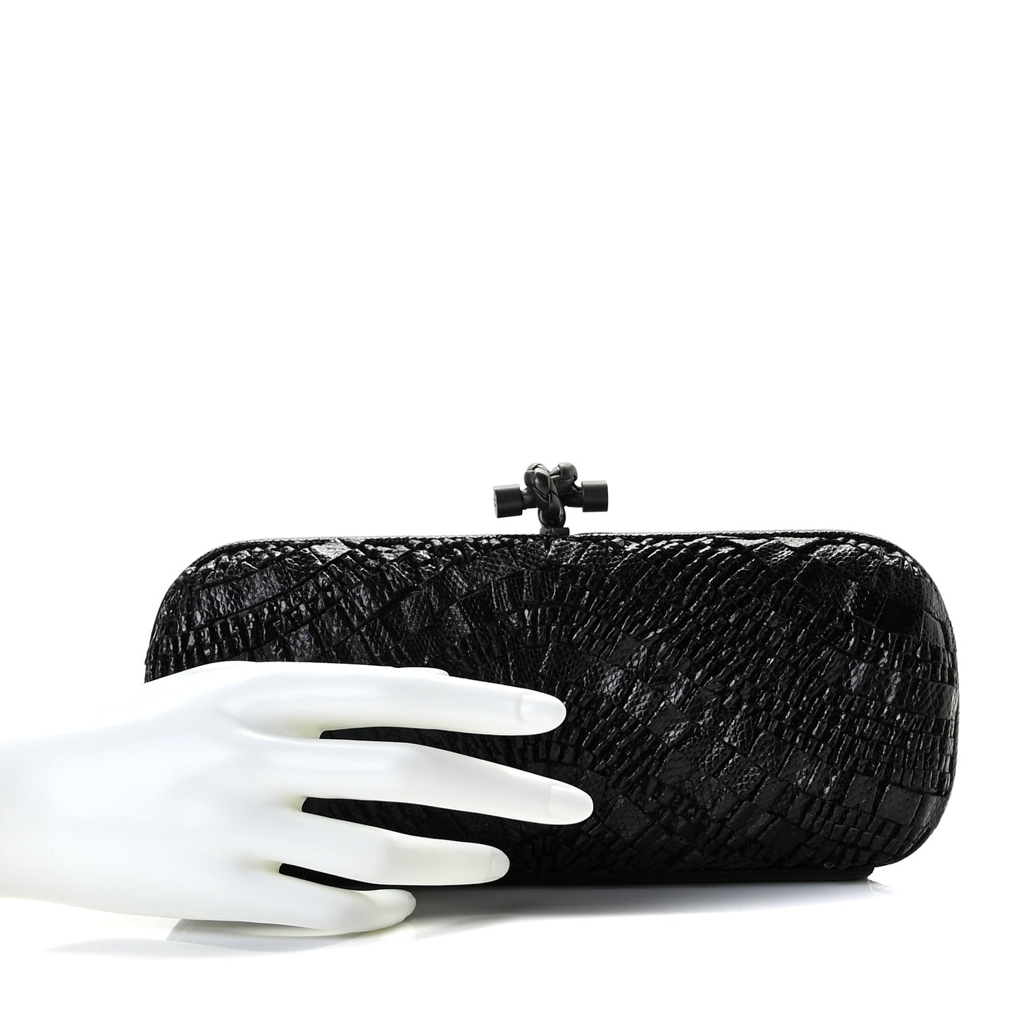 Ayers Intrecciato Karung Knot Clutch Black