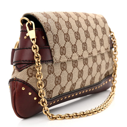 Gucci Monogram Studded Small Horsebit Clutch Bordeaux 3 of 14