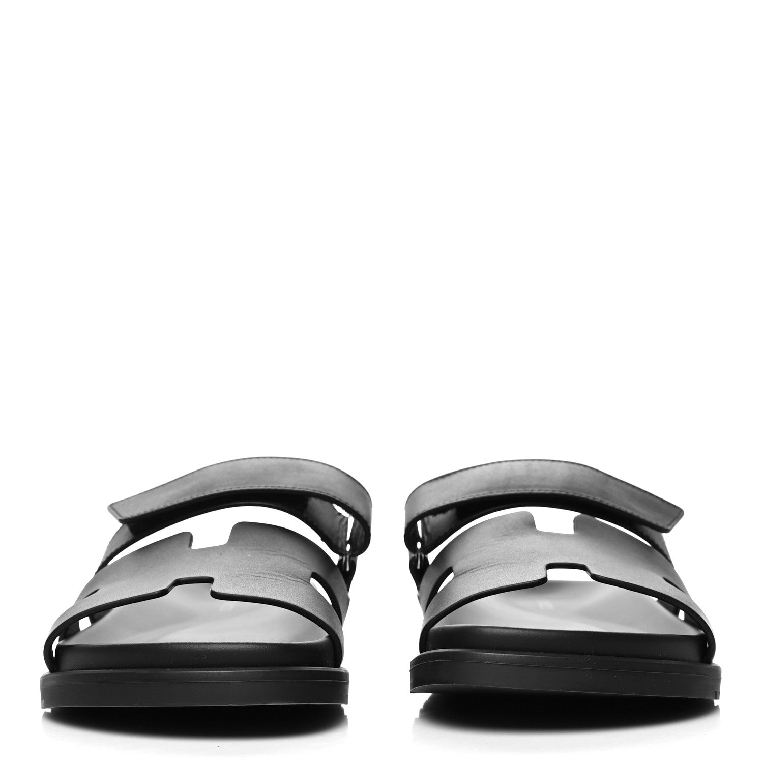 Hermes Calfskin Womens Chypre Sandals 39 Black 2 of 9