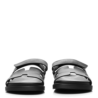 Hermes Calfskin Womens Chypre Sandals 39 Black 2 of 9
