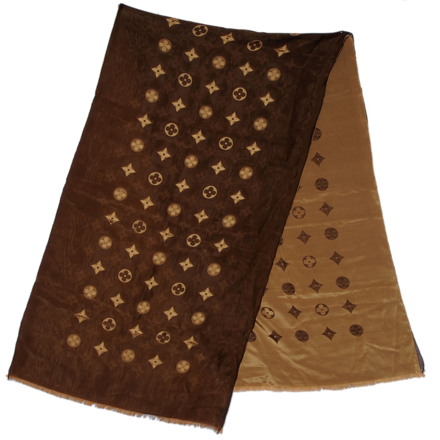 Silk Acetate Monogram St Petersbourg Stole Brown