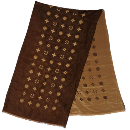Louis Vuitton Silk Acetate Monogram St Petersbourg Stole Brown 3 of 5