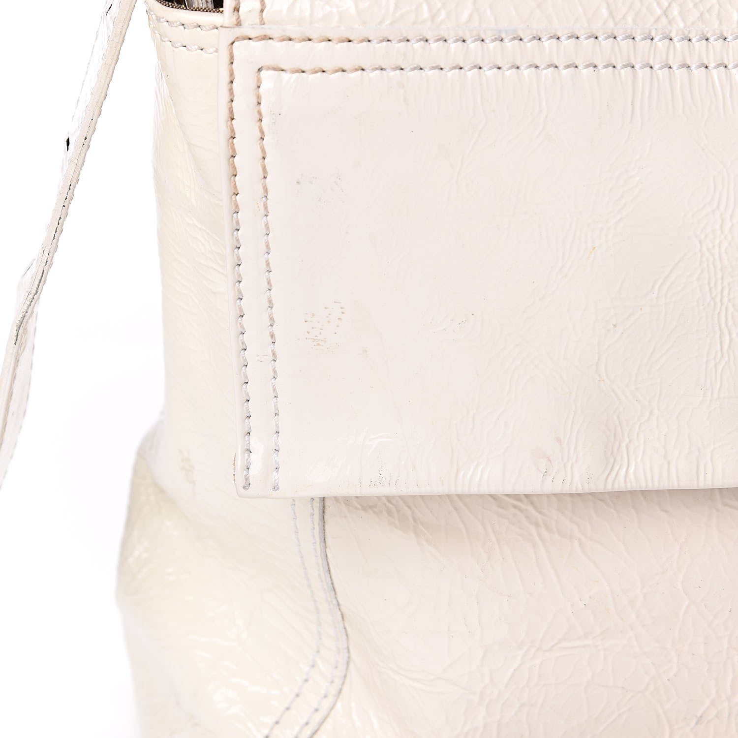 Fendi Vitello Naplak Large Convertible Baguette White 15 of 16
