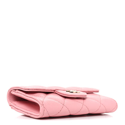 Chanel Caviar Quilted Flap Card Holder Wallet Pink 4 of 9