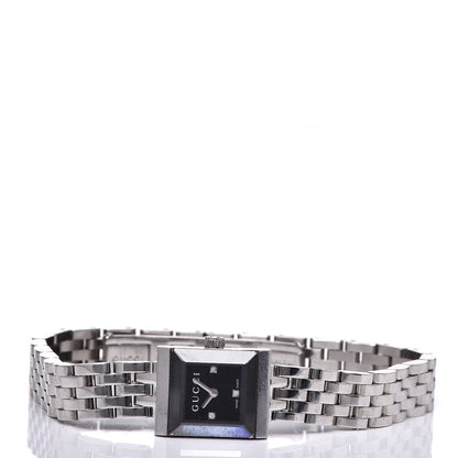 Gucci Stainless Steel Diamond 14mm G- Frame Square Quartz Watch Black 3 of 11
