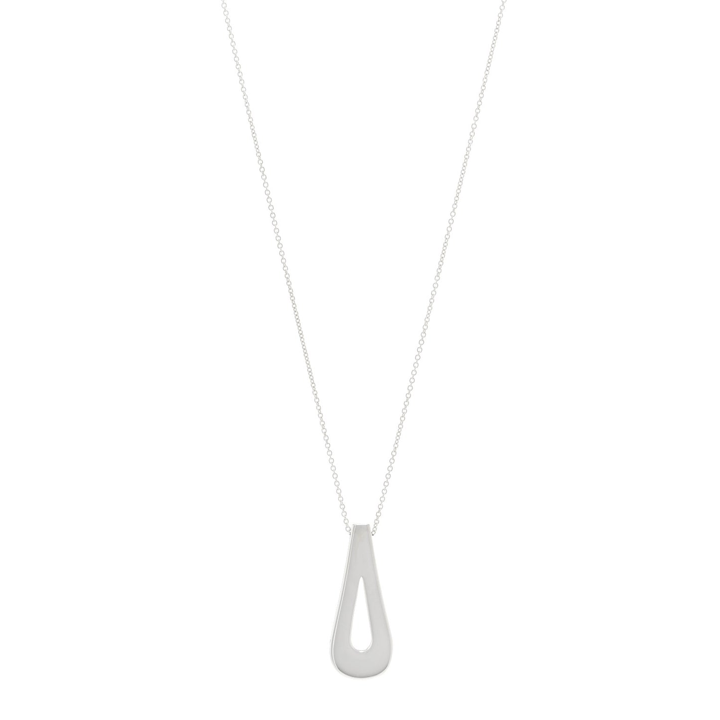 Sterling Silver Blue Sapphire Loop Pendant Necklace
