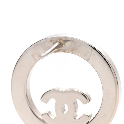 Chanel Crystal CC Round Earrings Silver 5 of 5