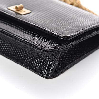 Chanel Lizard Reissue Wallet on Chain WOC Black 12 of 12