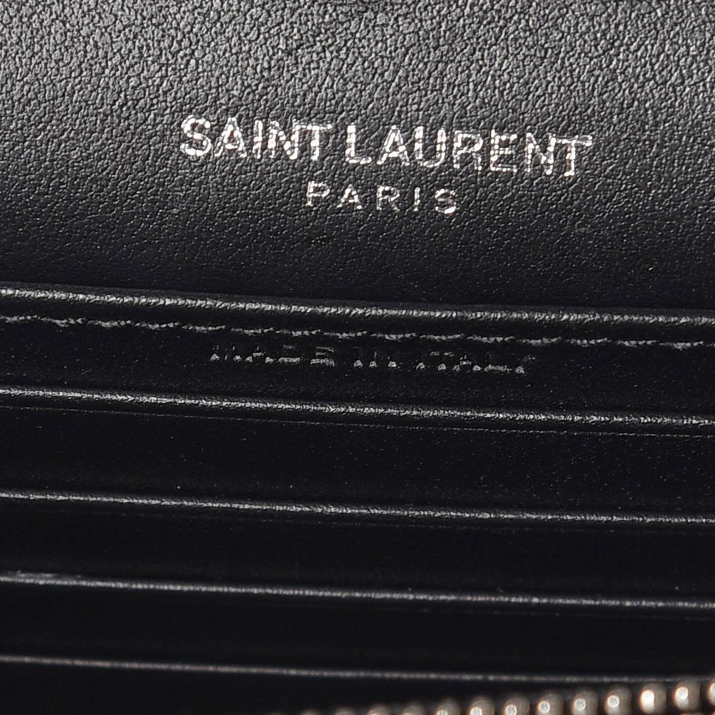 Calfskin Crocodile Embossed Monogram Sunset Chain Wallet Black