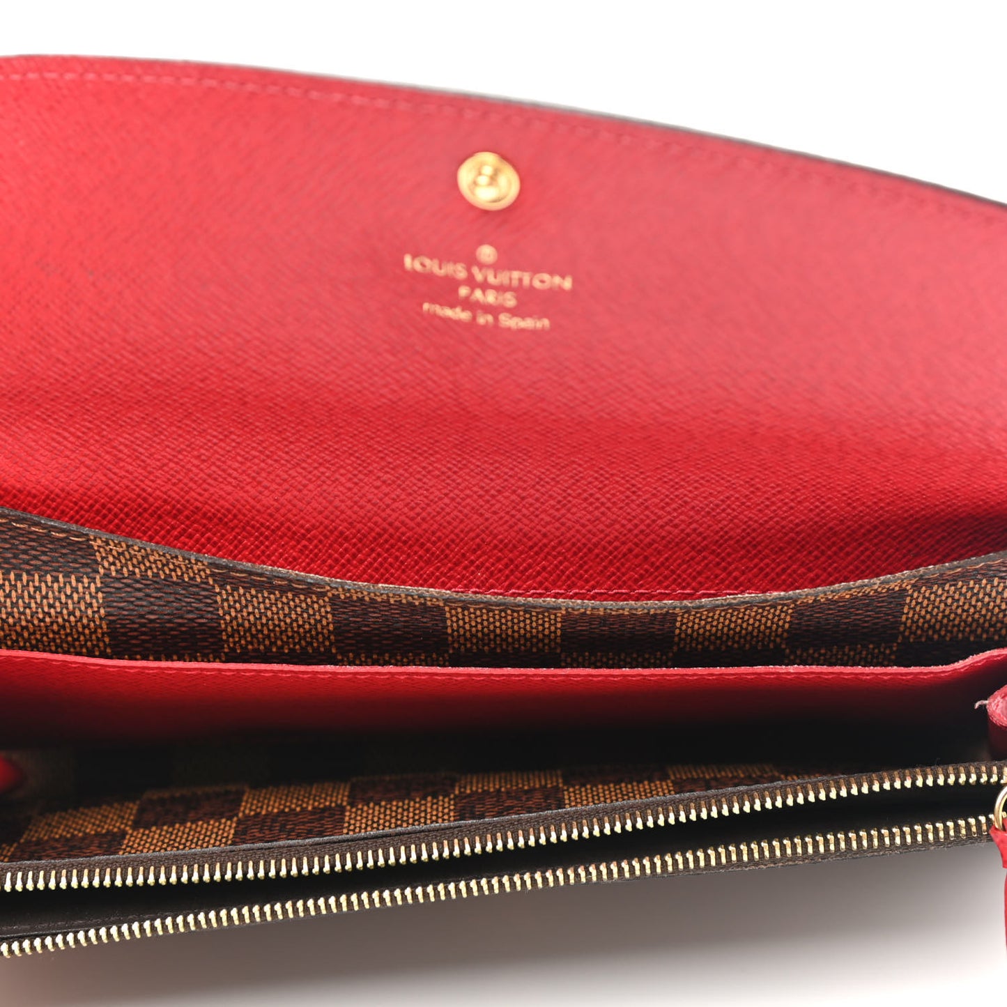 Damier Ebene Emilie Wallet Red