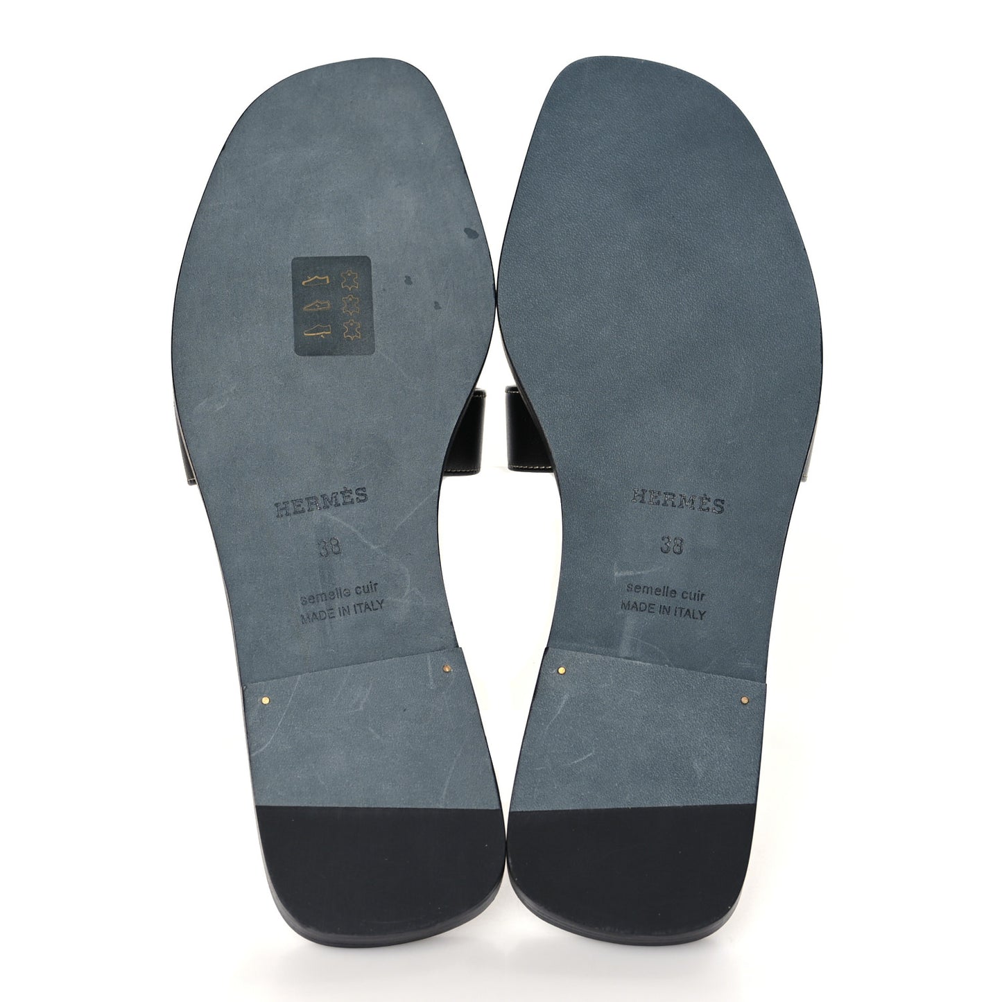 Box Calfskin Oran Sandals 38 Black