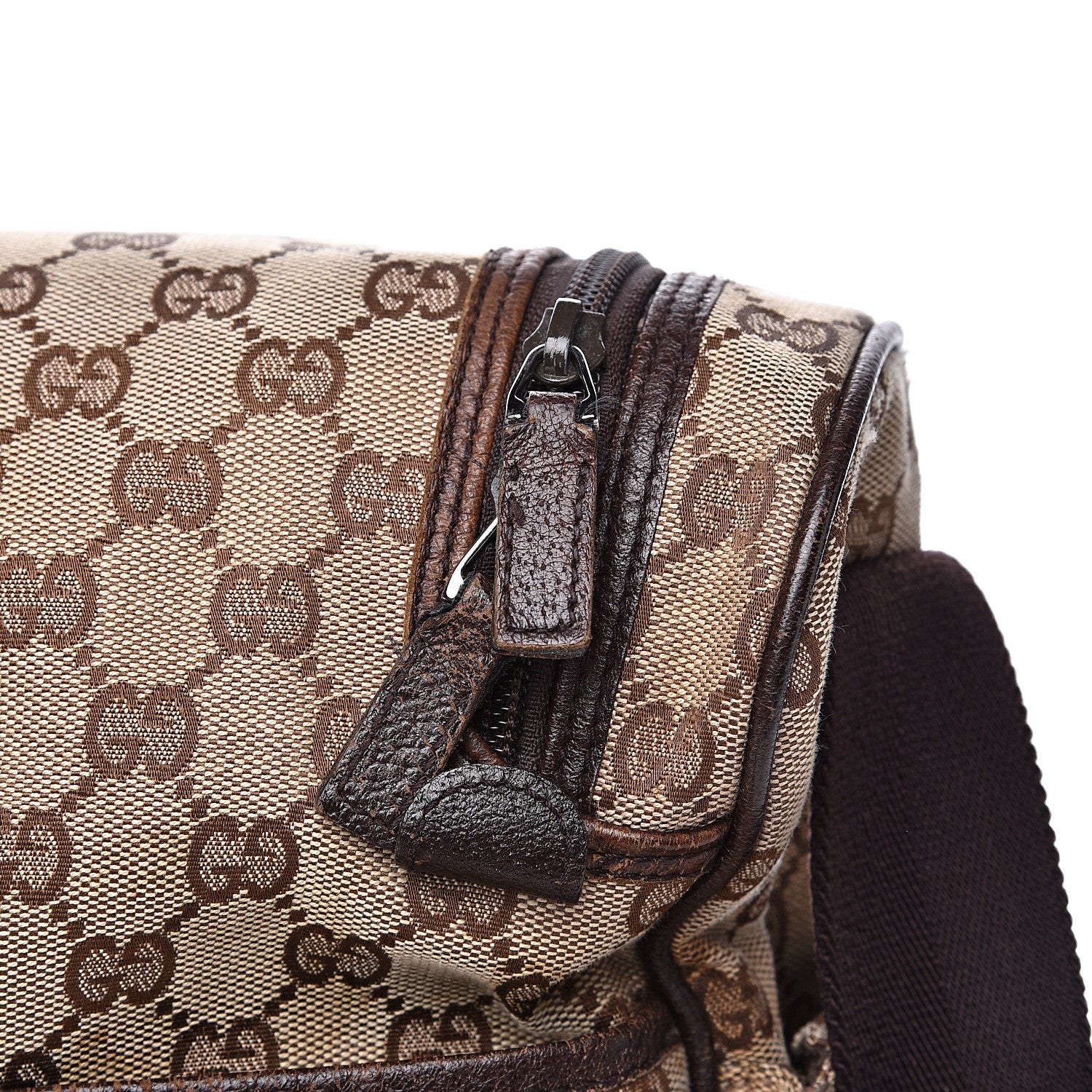 Gucci Monogram Natural Pigskin Large Diaper Bag Beige Ebony Cocoa Dark Chocolate 16 of 18